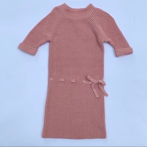 Hope&Henry pink sweater dress with interwoven belt